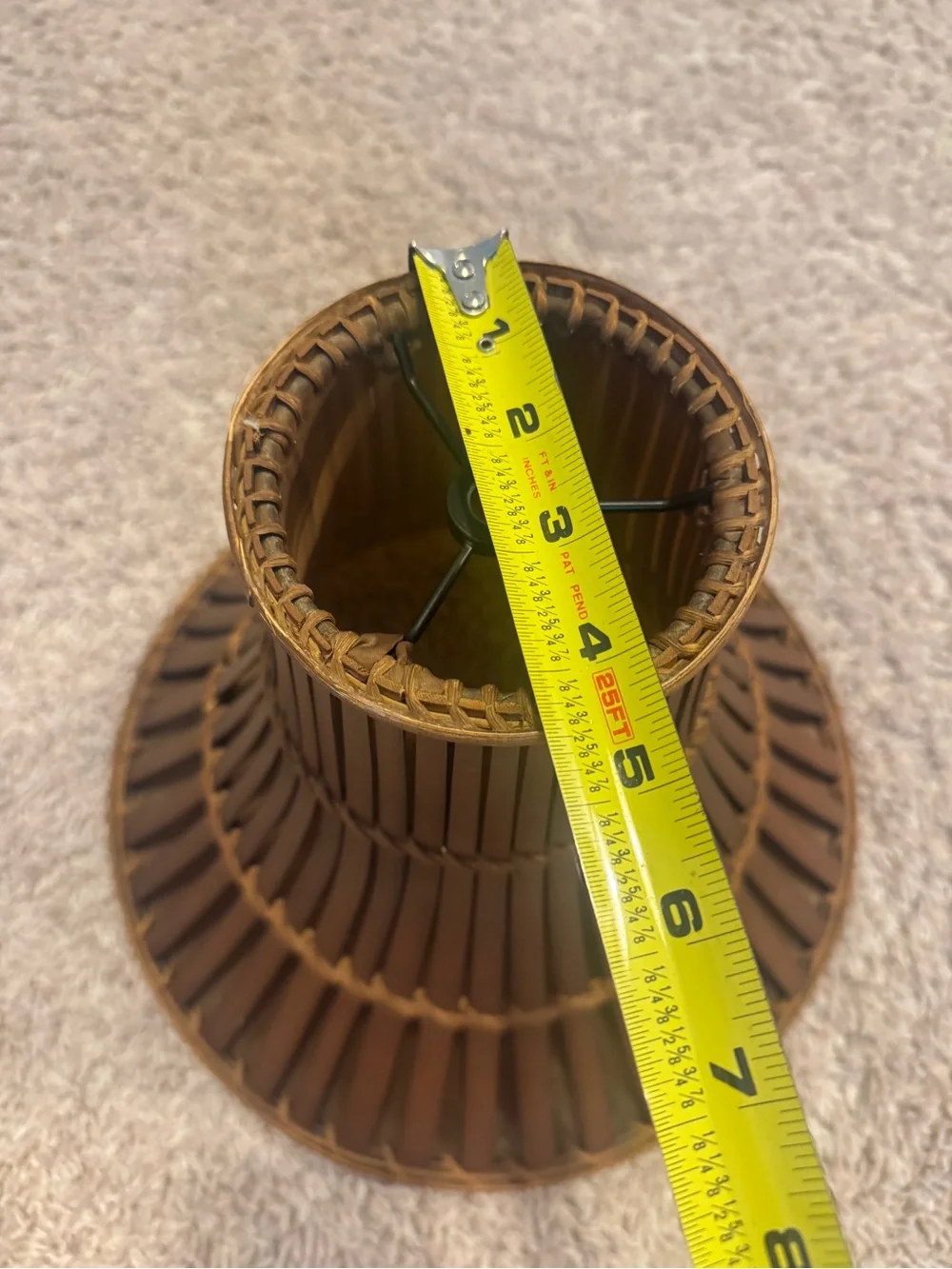 Vintage MCM Woven Bamboo Lamp Shade